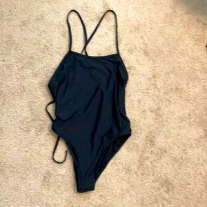 NWOT Jolyn Dayno 3 black one piece swimsuit